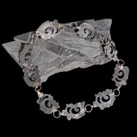 Dan Simplicio, Attributed (Zuni, 1917-1969) — Silver, Turquoise, and Coral Link Concha Belt
