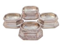 Four English Silver Trencher Salts — 18th Century