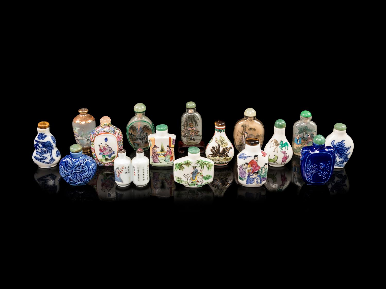Seventeen Chinese Snuff Bottles