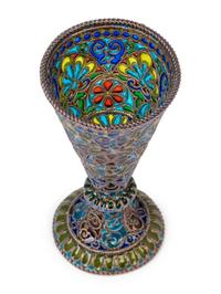 A Russian Plique-à-Jour Enameled Cordial Stem