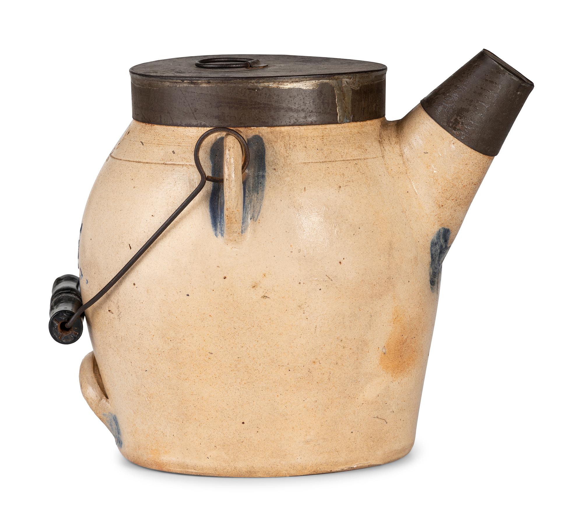 An F.H. Cowden Cobalt Decorated Stoneware Batter Jug