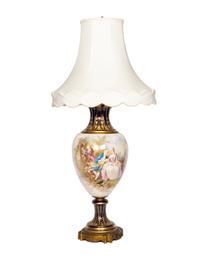 A Sèvres Style Porcelain Vase Mounted as a Lamp
