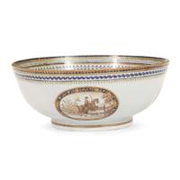 Rare Chinese Export porcelain Hunt bowl circa 1780