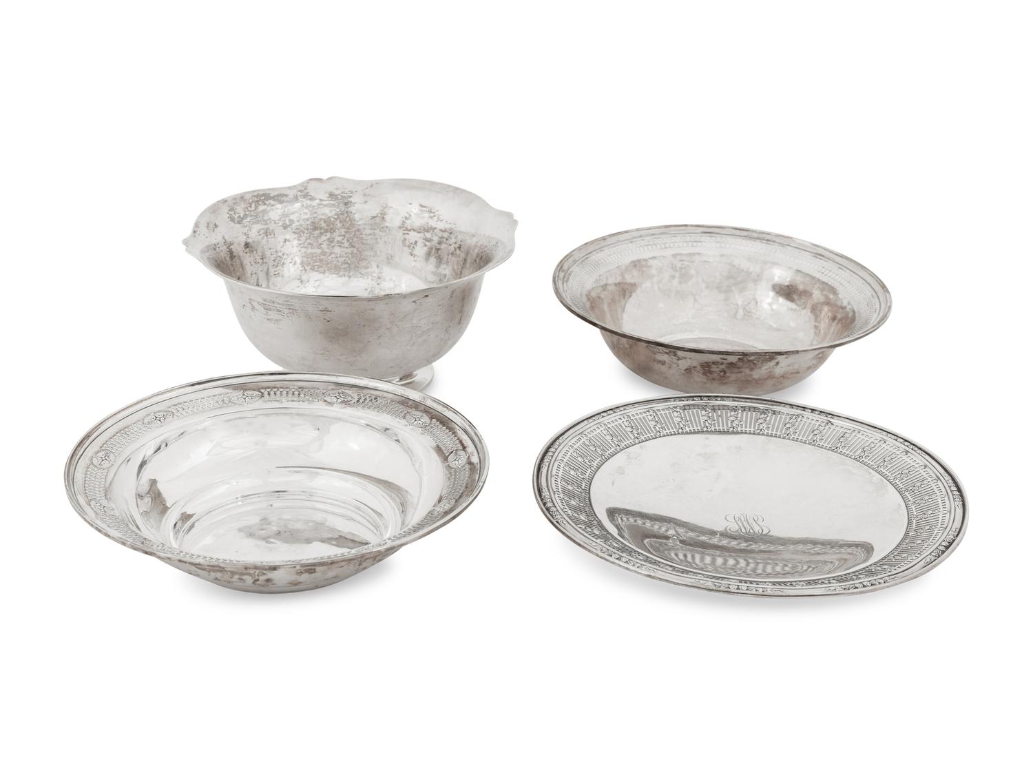 Four American Silver Serving Pieces