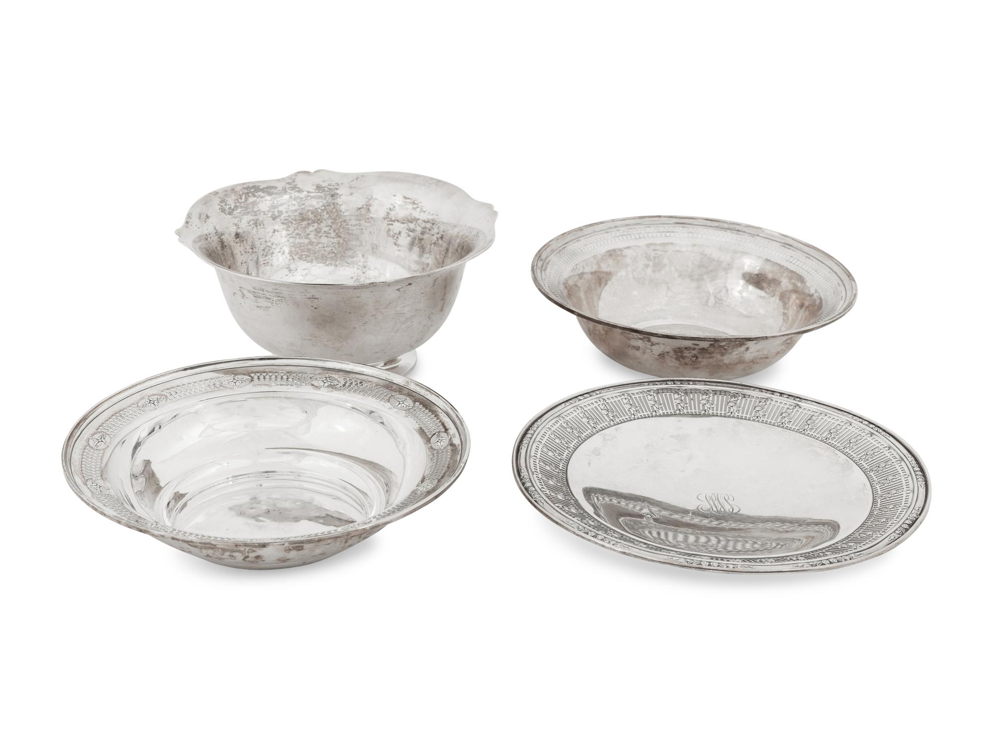 Four American Silver Serving Pieces