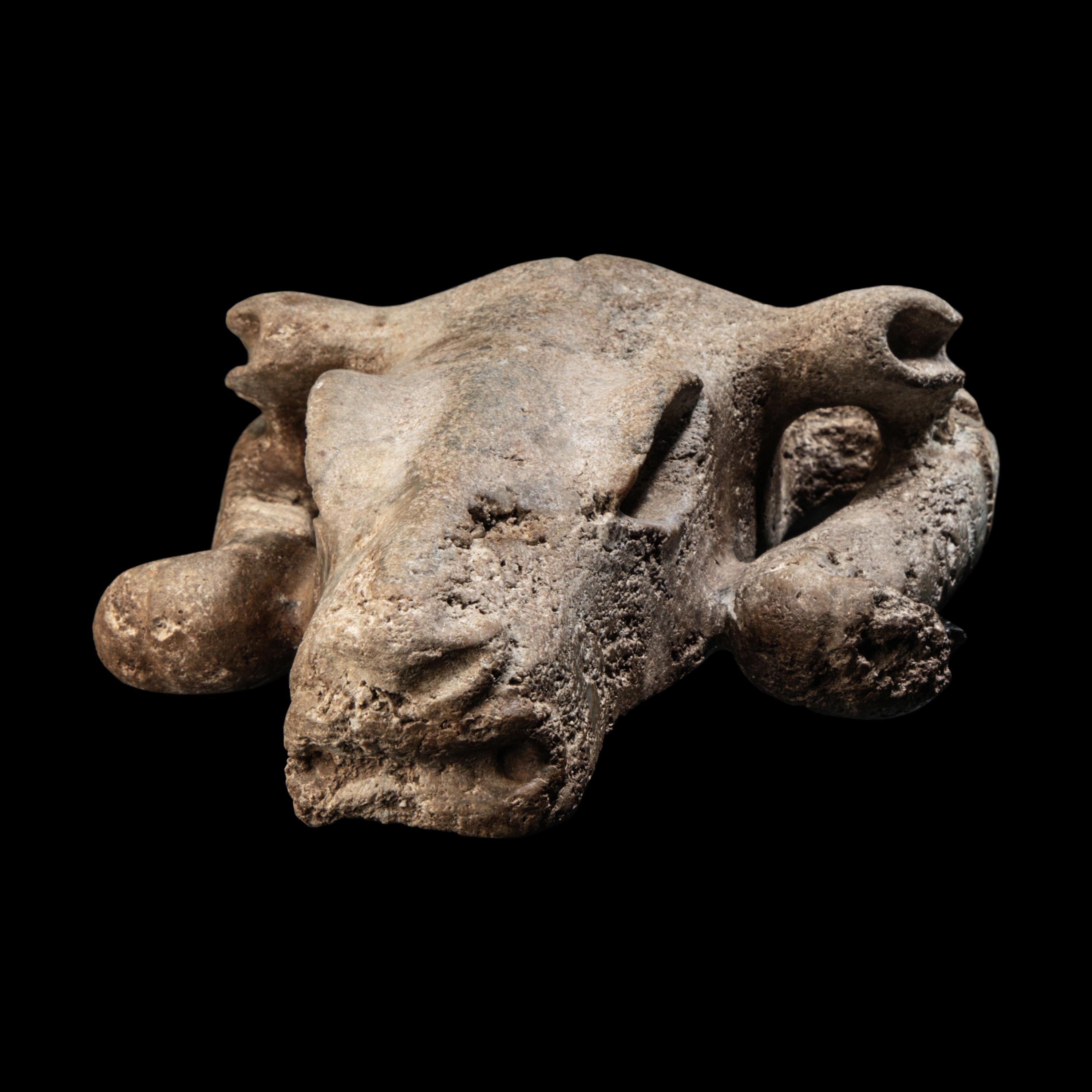 A Western Asiatic Jadeite or Serpentine Ram’s Skull