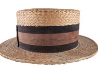 ROOSEVELT, Franklin Delano (1882-1945). Straw boater hat signed ("Franklin D. Roosevelt").