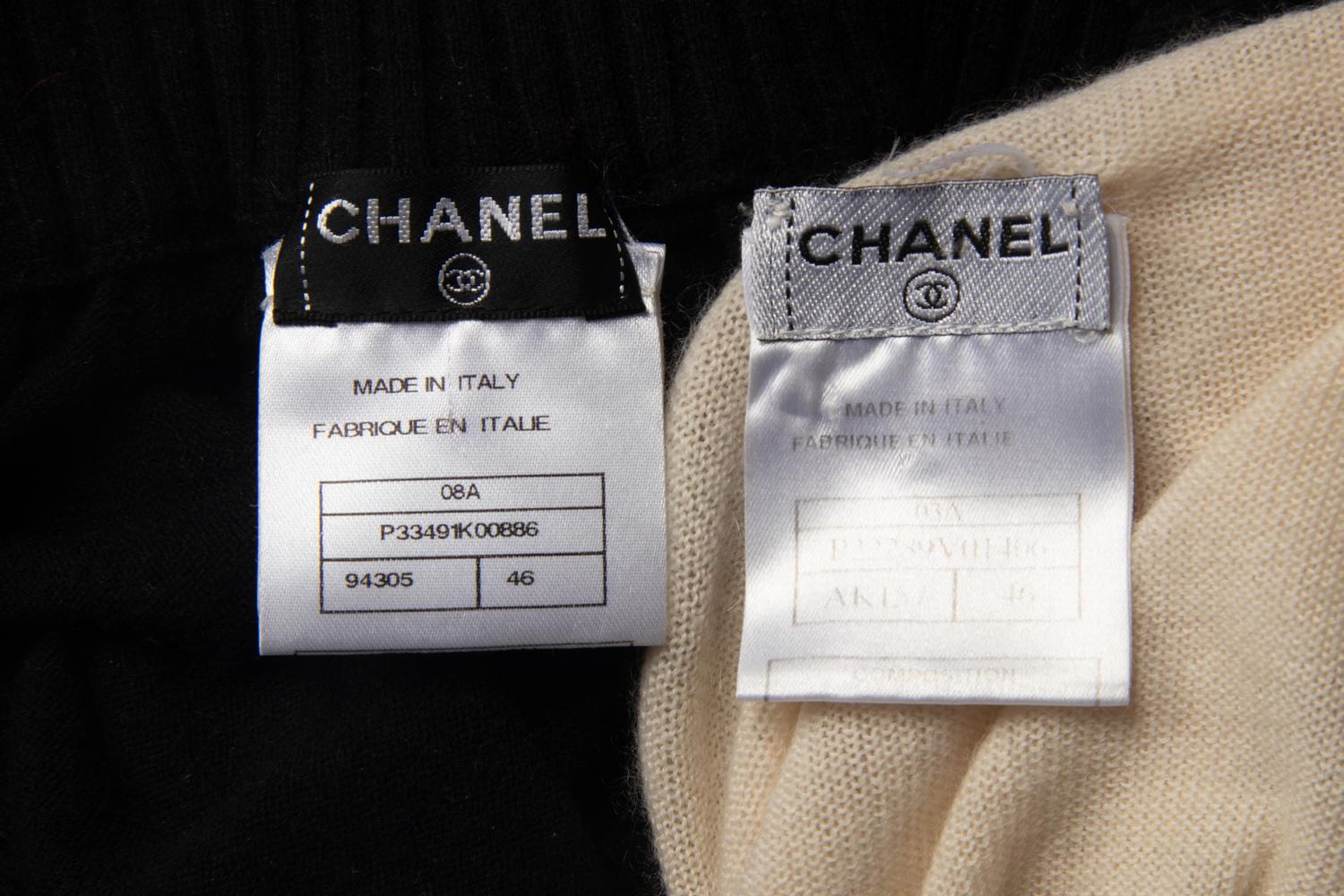 Two Chanel Sweaters and One Chanel Skirt with Belt