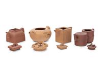 Four Chinese Yixing Zisha Pottery Teapots
