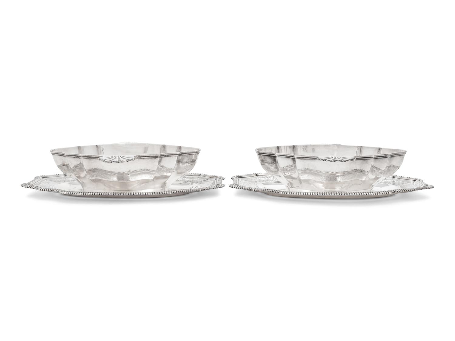A Pair of French Silver Sauce Boats