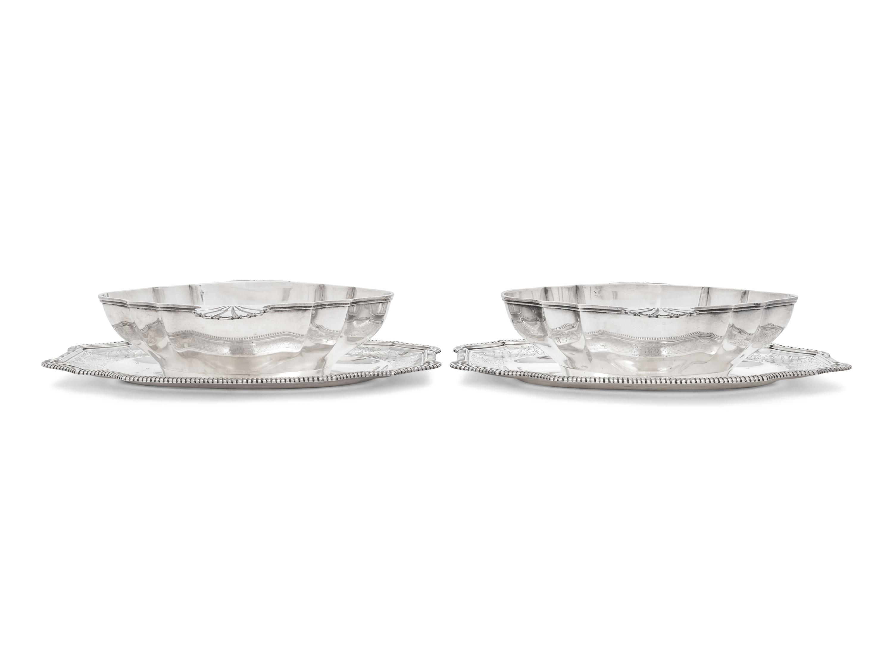 A Pair of French Silver Sauce Boats