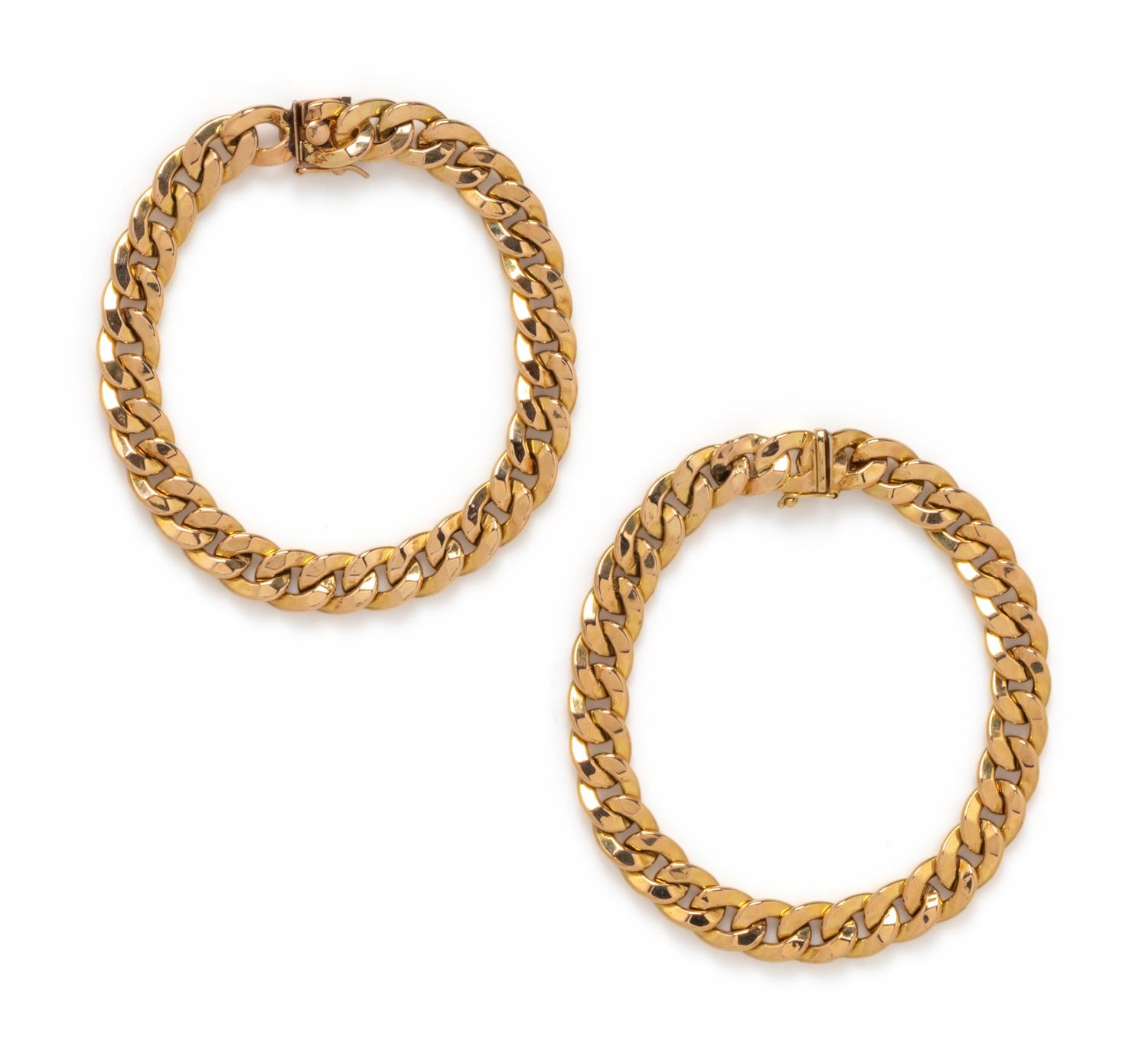 COLLECTION OF YELLOW GOLD BRACELETS