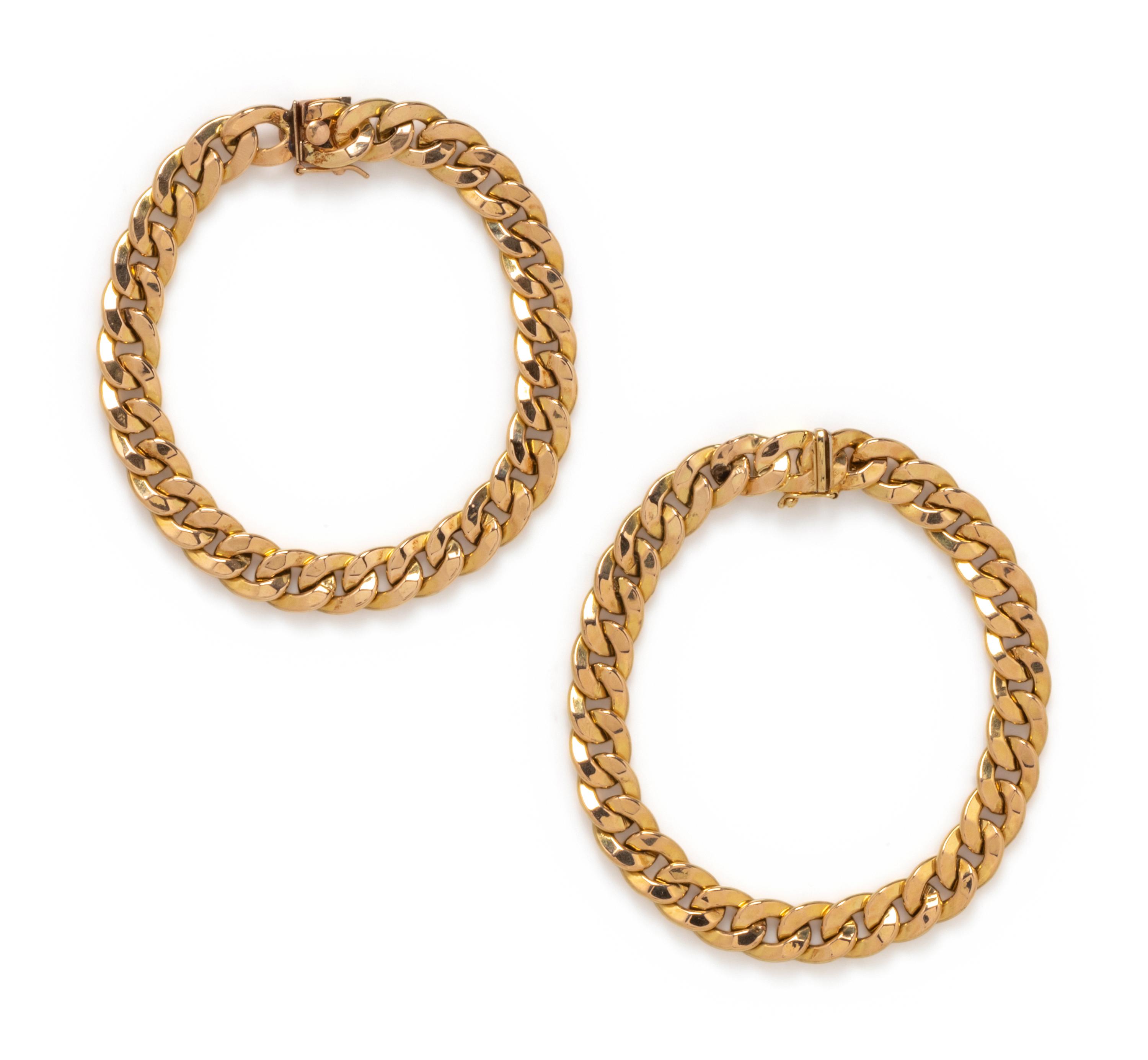 COLLECTION OF YELLOW GOLD BRACELETS