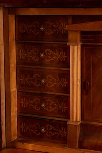 A Baltic Neoclassical Inlaid Mahogany Fall-Front Secretary — 19TH CENTURY