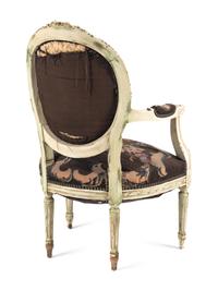 A Louis XVI Style Painted Fauteuil