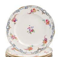 An Assembled Sèvres Porcelain Part Service Painted with Loose Bouquets ( Fleurs Détachées )