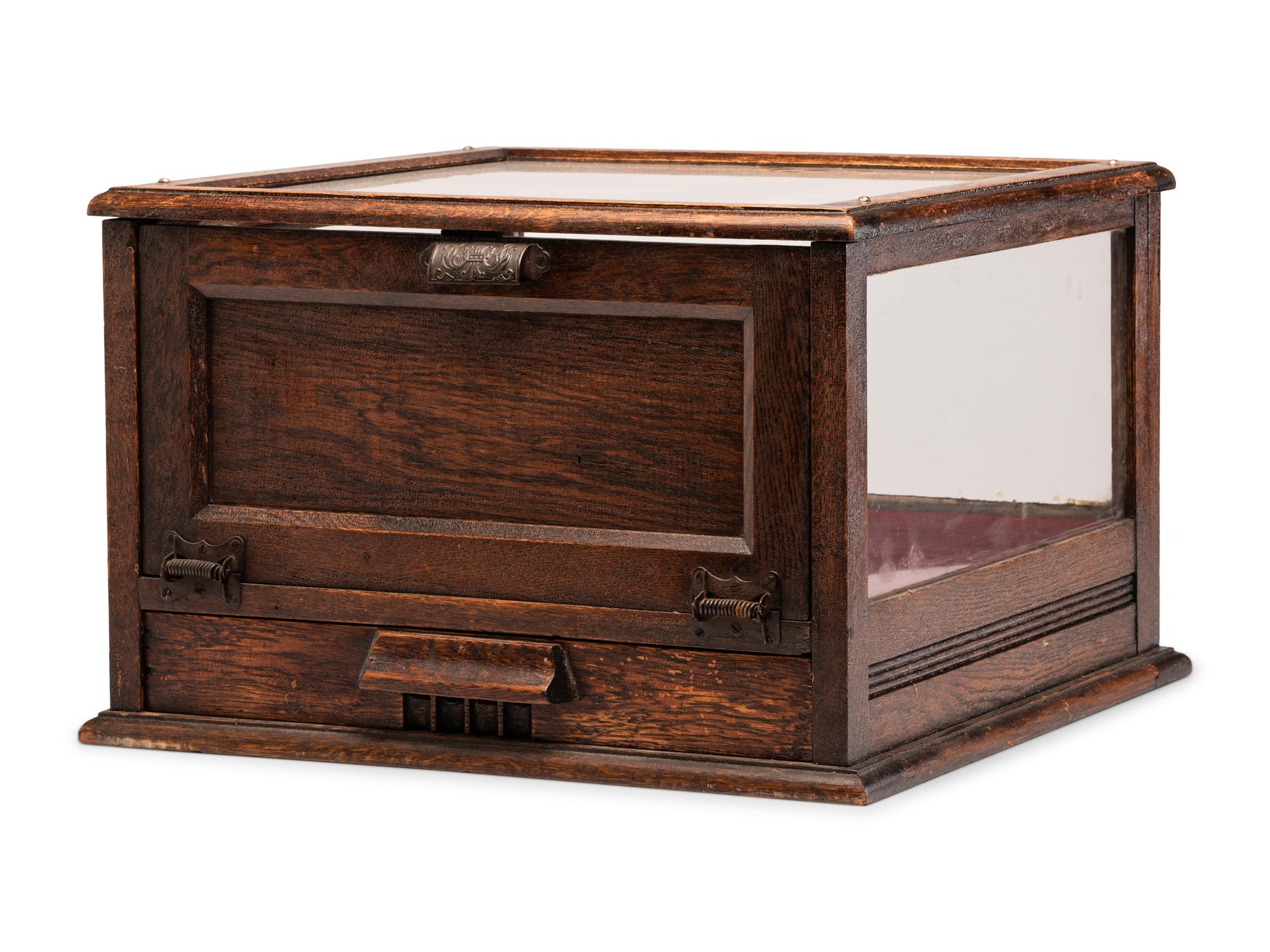 A Wooden Frame Sun Manufacturing Countertop Display Case