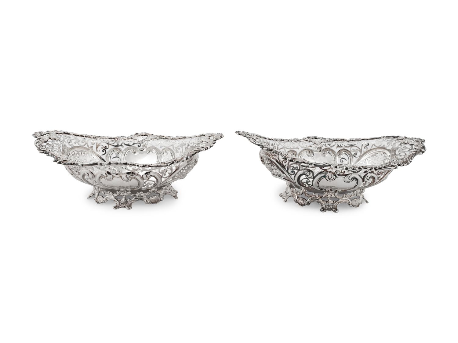 Two American Pierced Silver Footed Bowls — GORHAM MANUFACTURING COMPANY, PROVIDENCE, RHODE ISLAND, EARLY 20TH CENTURY