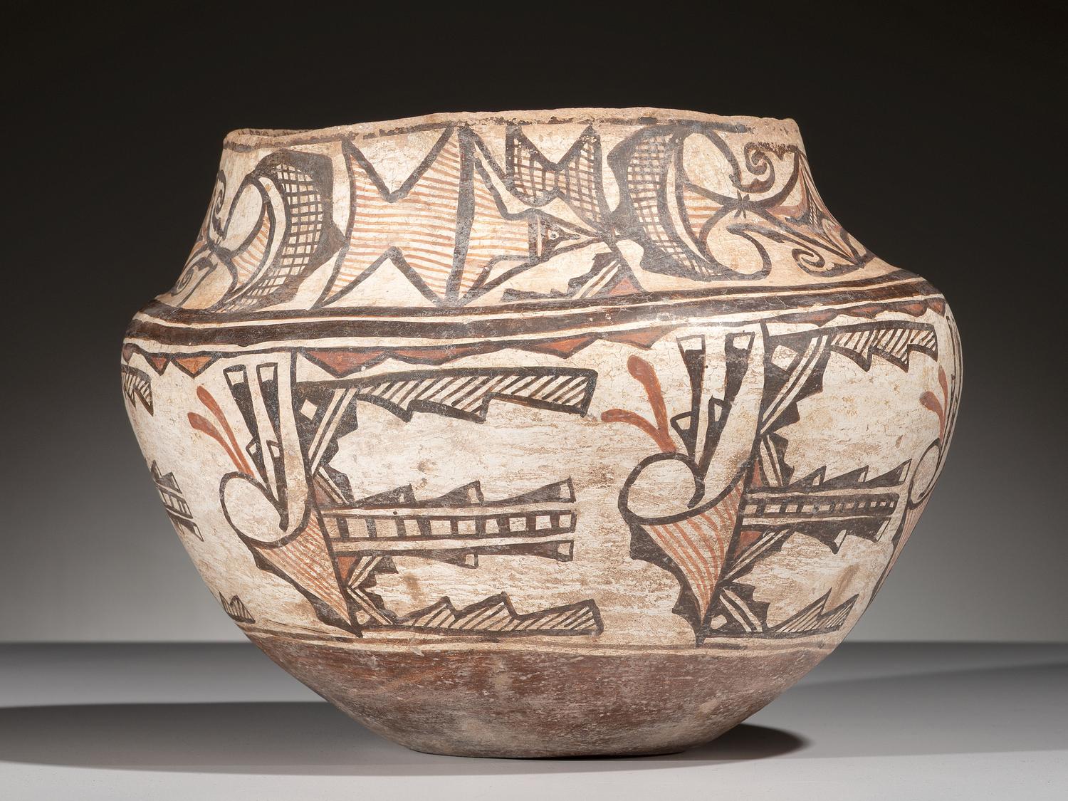 Zuni Polychrome Pottery Olla