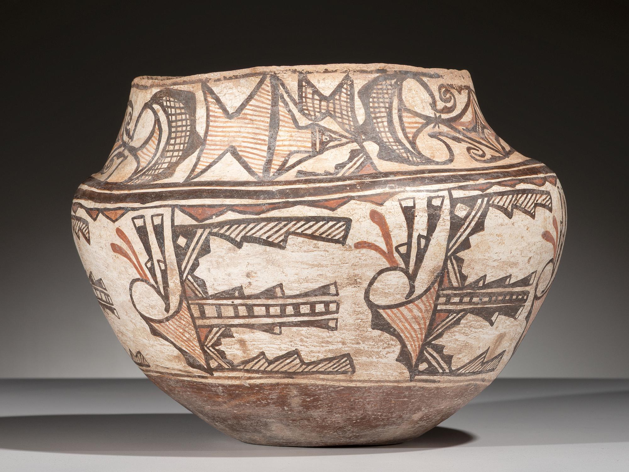 Zuni Polychrome Pottery Olla