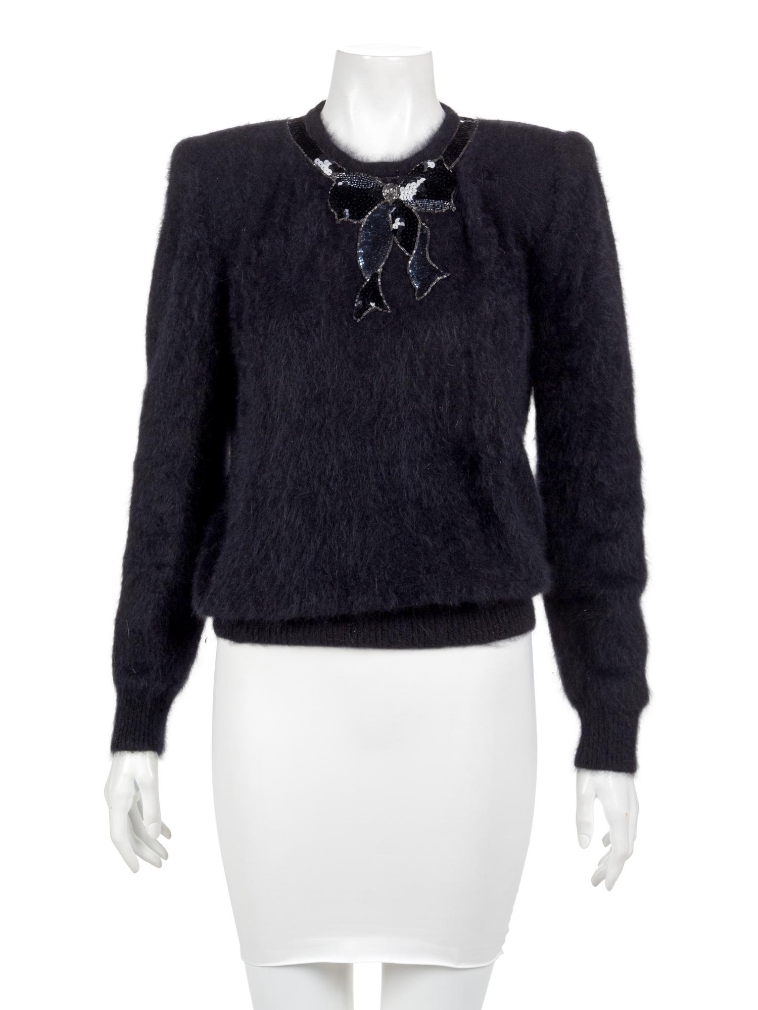 Gucci Black Angora Sweater, 1980s