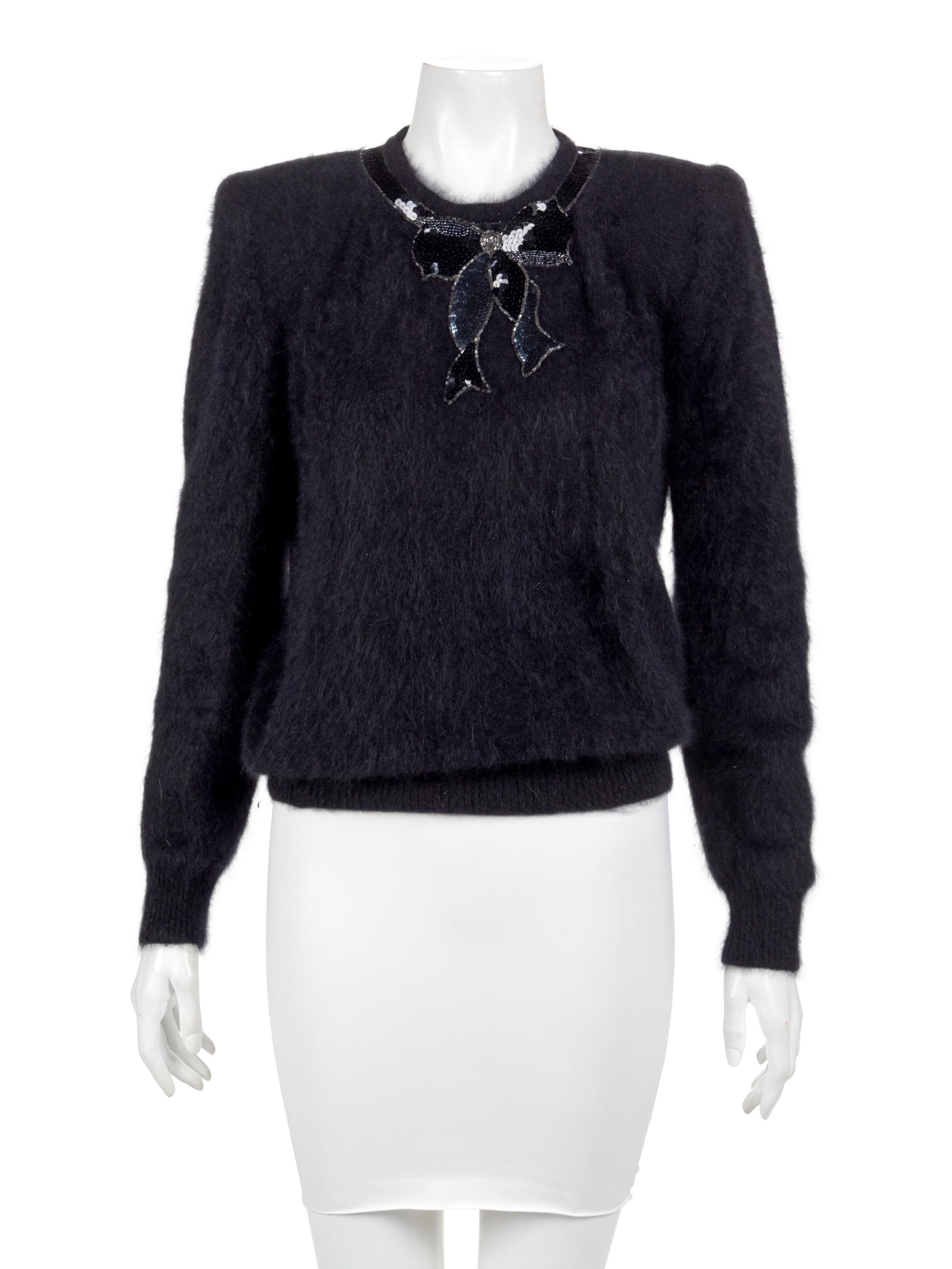 Gucci Black Angora Sweater, 1980s