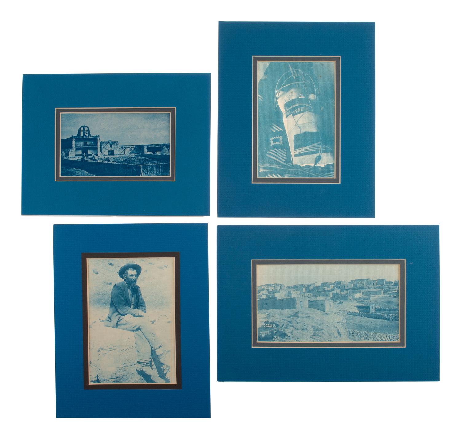 [NATIVE AMERICANS - WESTERN AMERICANA]. LUMMIS, C.F. 24 cyanotypes of native subjects and miners.