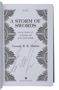 MARTIN, George R. R. (b. 1948). [A Song of Ice and Fire series:] A Game of Thrones -- A Clash of Kings -- A Storm of Swords -- A Feast for Crows . London: Voyager, Harper Collins, 1996, 1998, 2000, 2005.