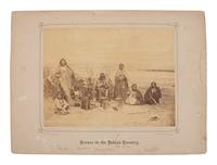 GARDNER, Alexander (1821-1882), photographer. Albumen photograph of Grey Eyes, Running Water, Mrs. Mora, Young Elk, and others at Fort Laramie. 1868.
