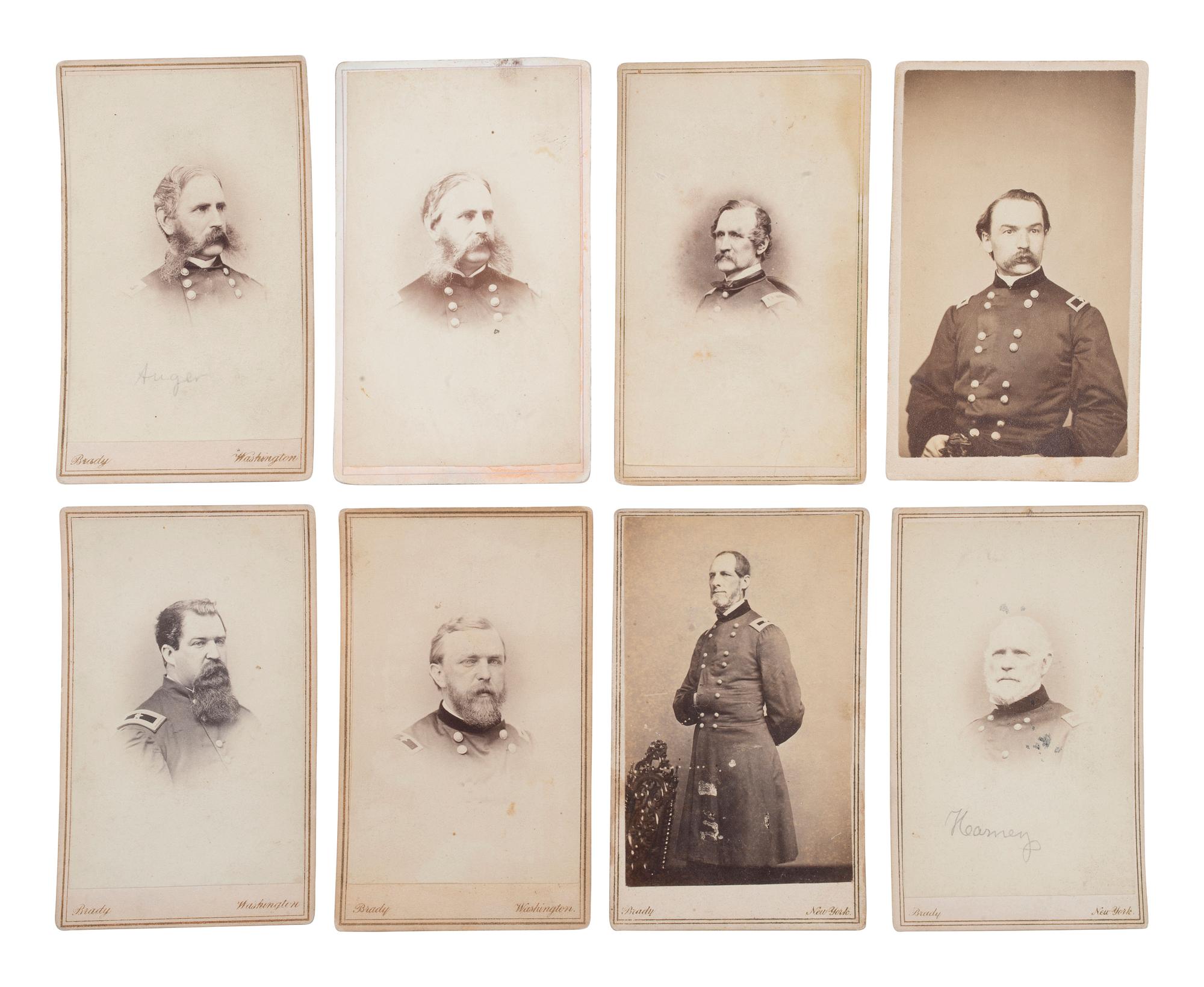 [CIVIL WAR - WESTERN THEATER - TRANS-MISSISSIPPI THEATER]. BRADY, Mathew (1822-1896), photographer. A group of 33 CDVs of Union generals and officers, incl. MCPHERSON, HALLECK, MCCLERNAND, MITCHELL, GILLMORE, MILROY, & FRY.