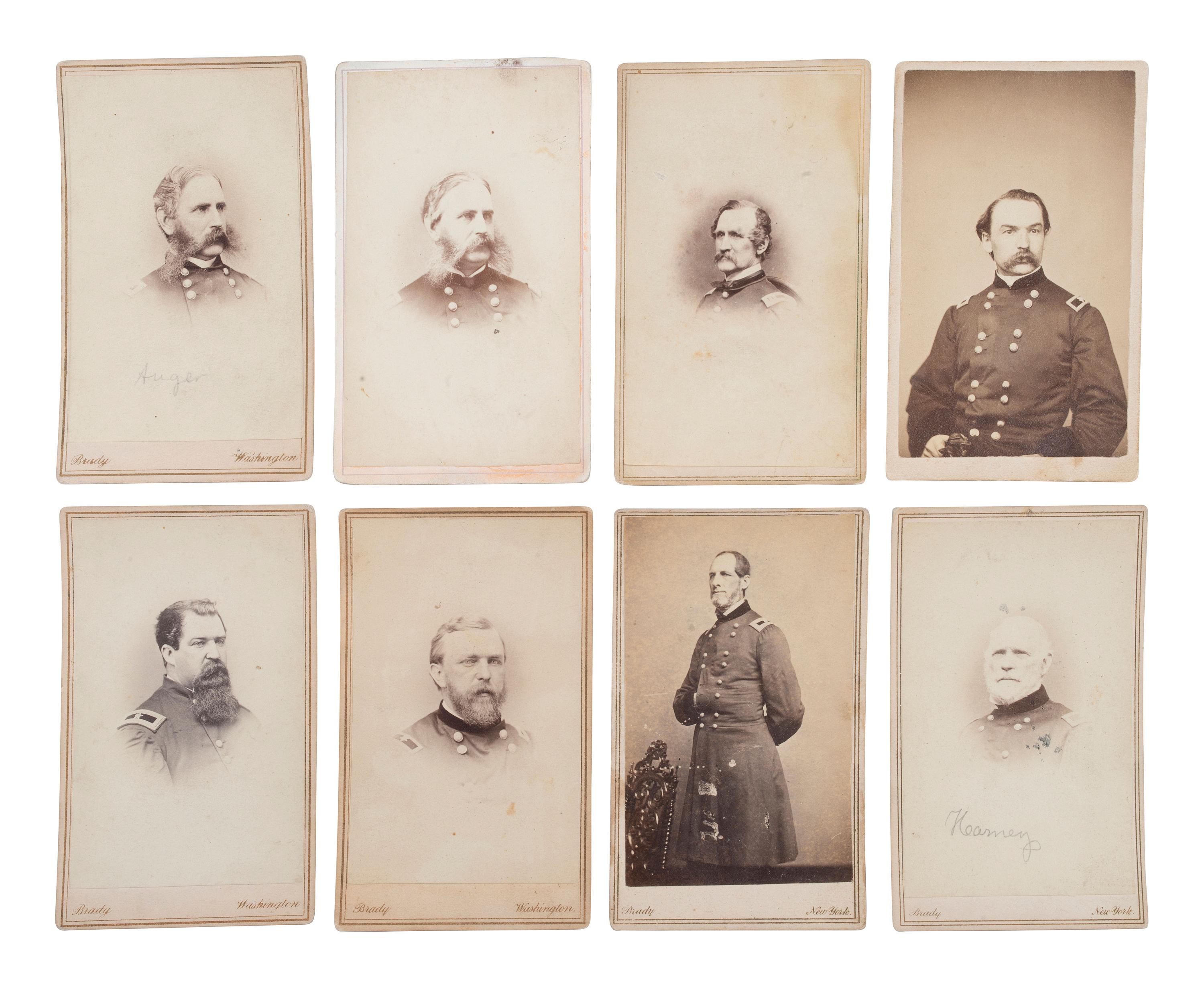[CIVIL WAR - WESTERN THEATER - TRANS-MISSISSIPPI THEATER]. BRADY, Mathew (1822-1896), photographer. A group of 33 CDVs of Union generals and officers, incl. MCPHERSON, HALLECK, MCCLERNAND, MITCHELL, GILLMORE, MILROY, & FRY.