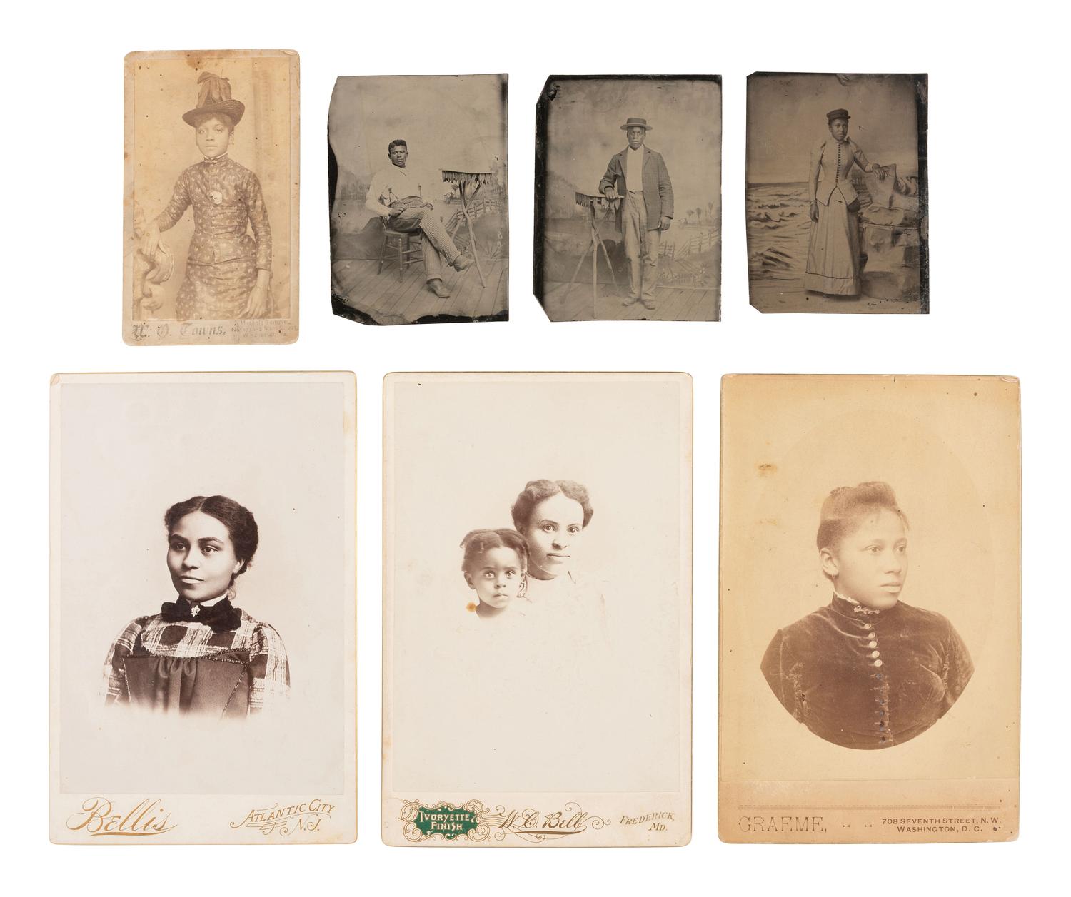 [EARLY PHOTOGRAPHY]. 8 photographs of African American male and female subjects.