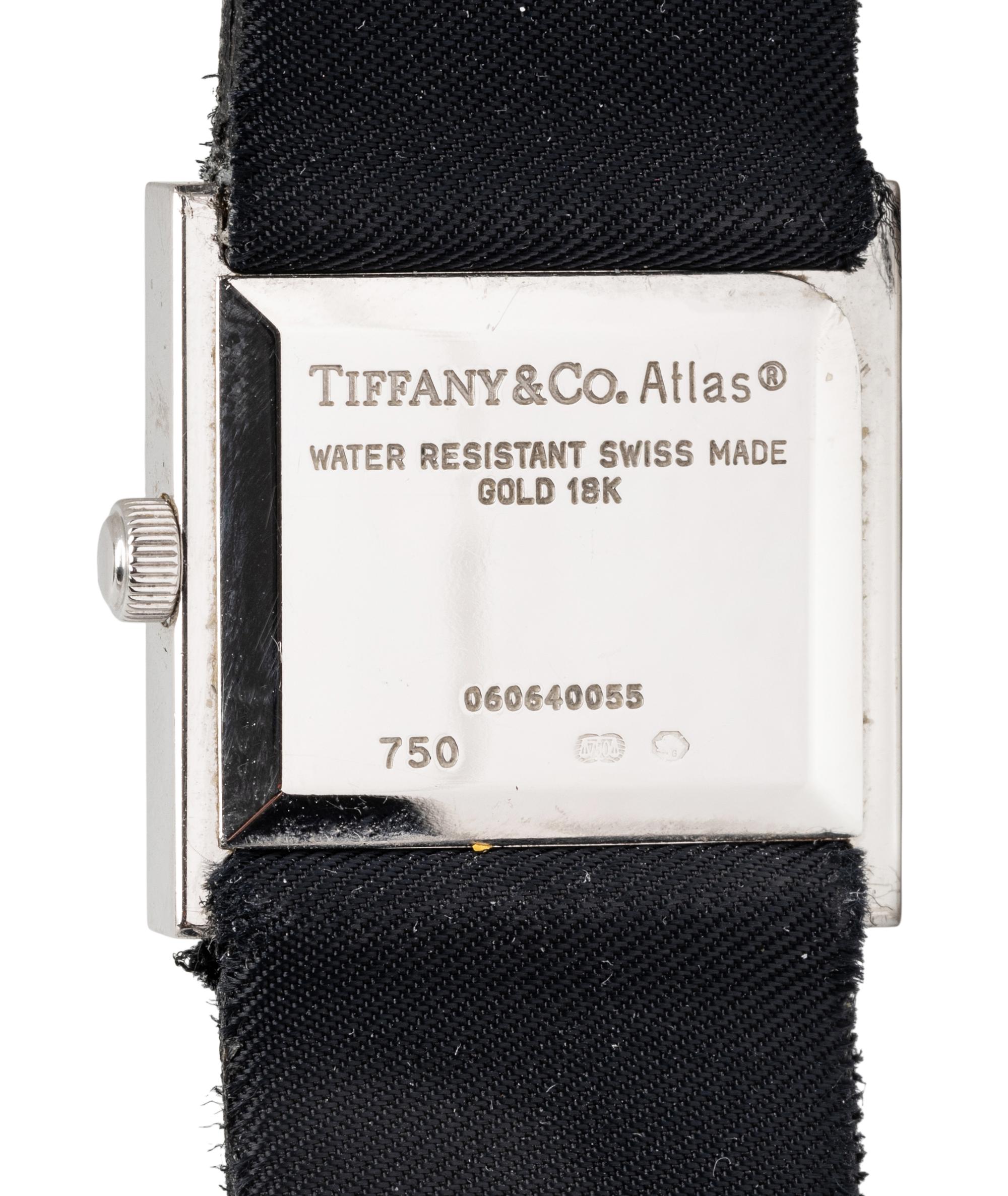 TIFFANY & CO., WHITE GOLD AND DIAMOND 'ATLAS' WATCH