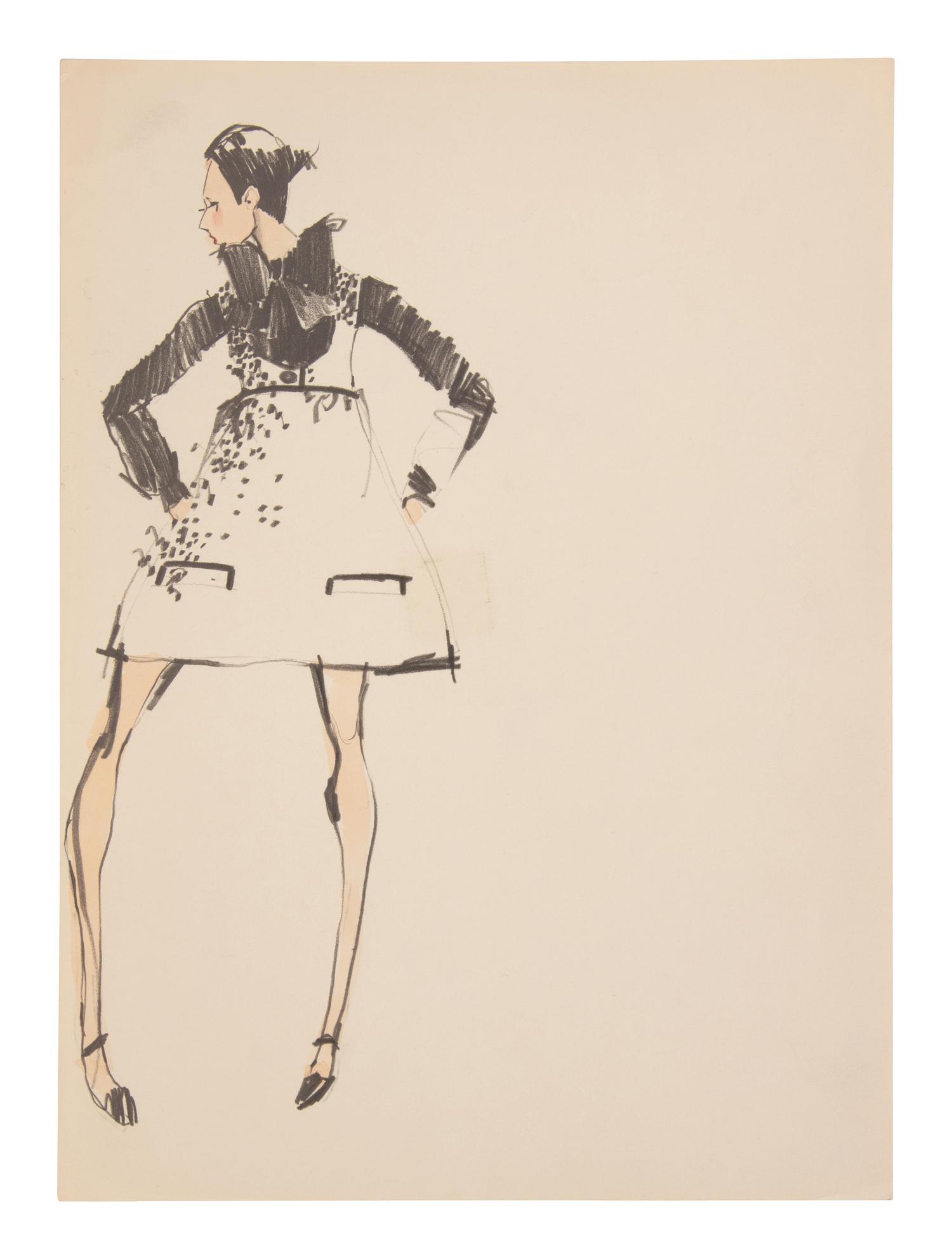 11 Michaele Vollbracht for Geoffrey Beene Fashion Illustrations, Late 1960s
