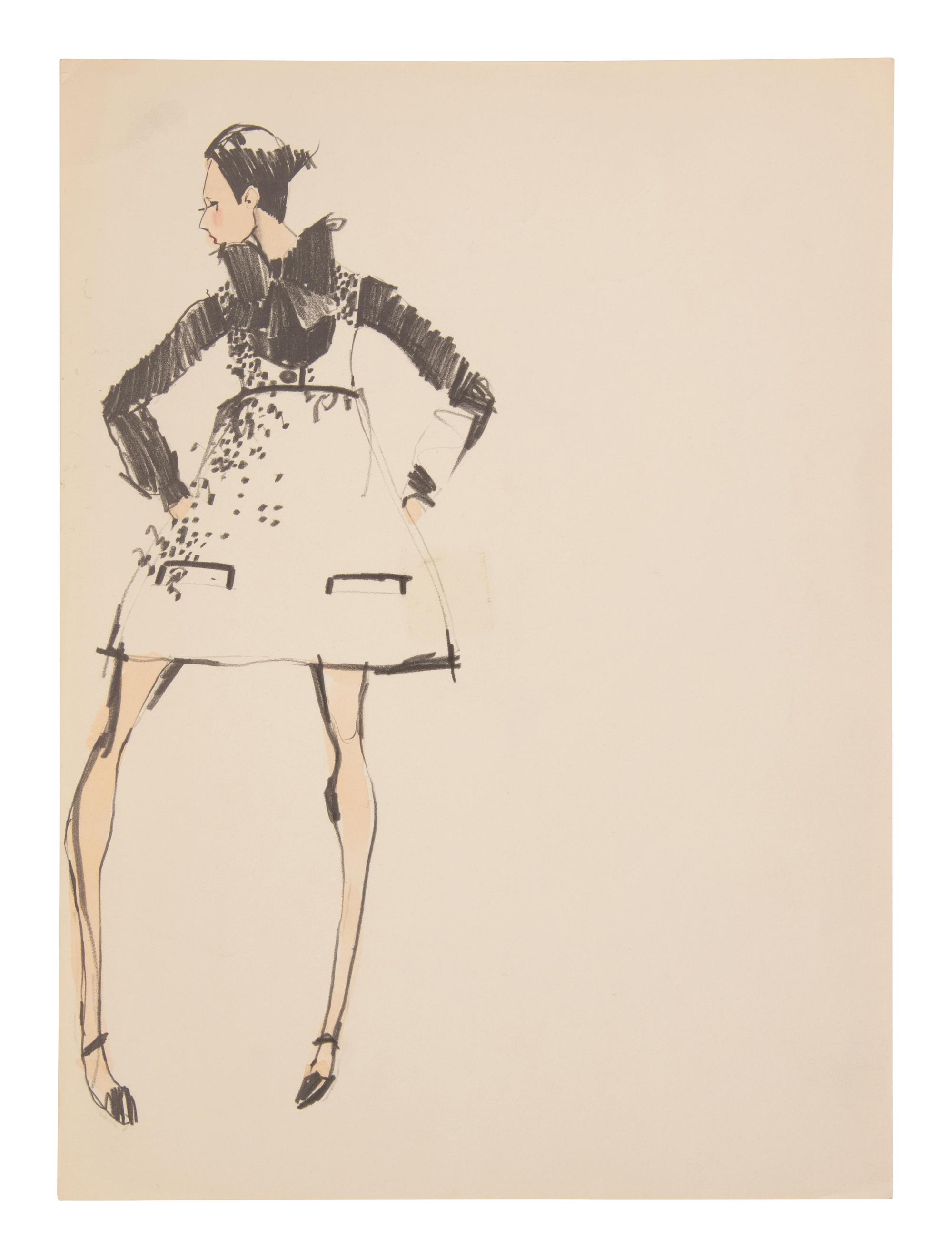 11 Michaele Vollbracht for Geoffrey Beene Fashion Illustrations, Late 1960s