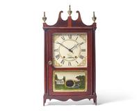 A Federal Mahogany and Églomisé Shelf Clock