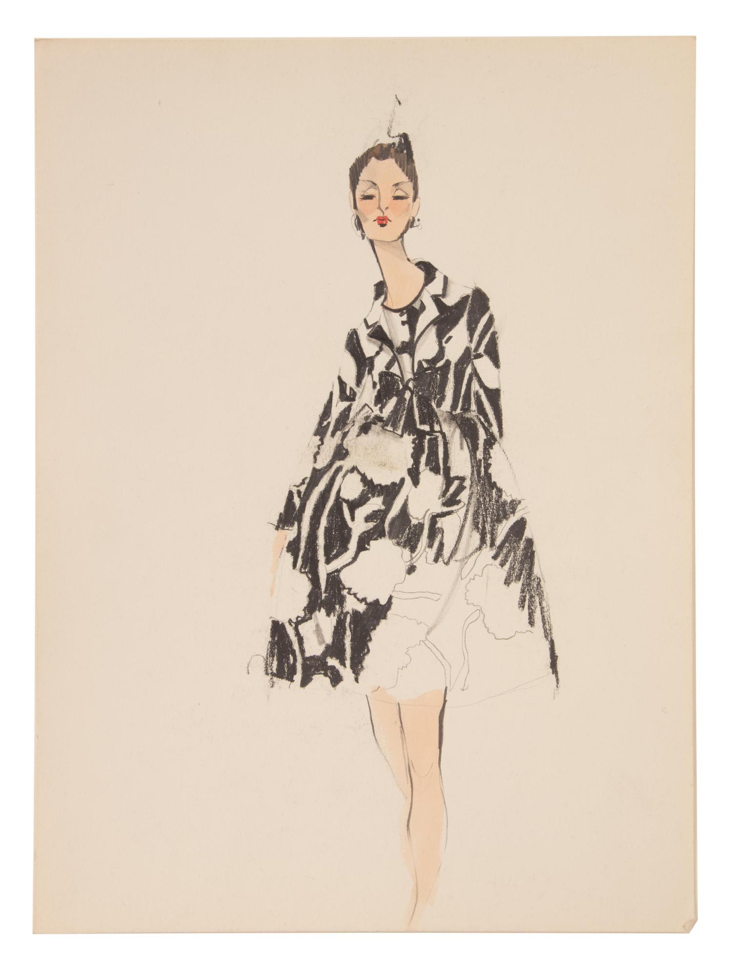 11 Michaele Vollbracht for Geoffrey Beene Fashion Illustrations, Late 1960s