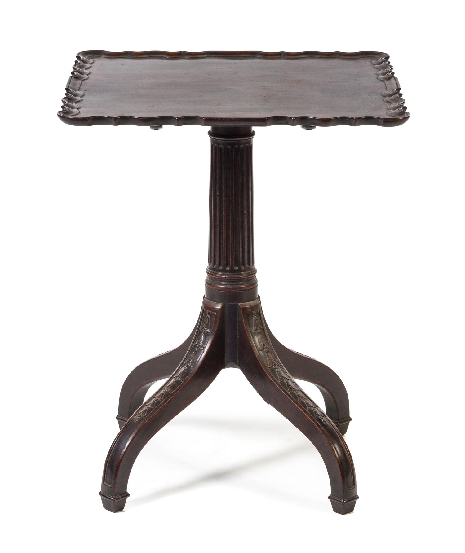 A George III Style Mahogany Tilt-Top Tea Table Height 28 1/2 x width 23 x depth 23 inches. — 19TH/20TH CENTURY