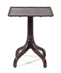 A George III Style Mahogany Tilt-Top Tea Table Height 28 1/2 x width 23 x depth 23 inches. — 19TH/20TH CENTURY
