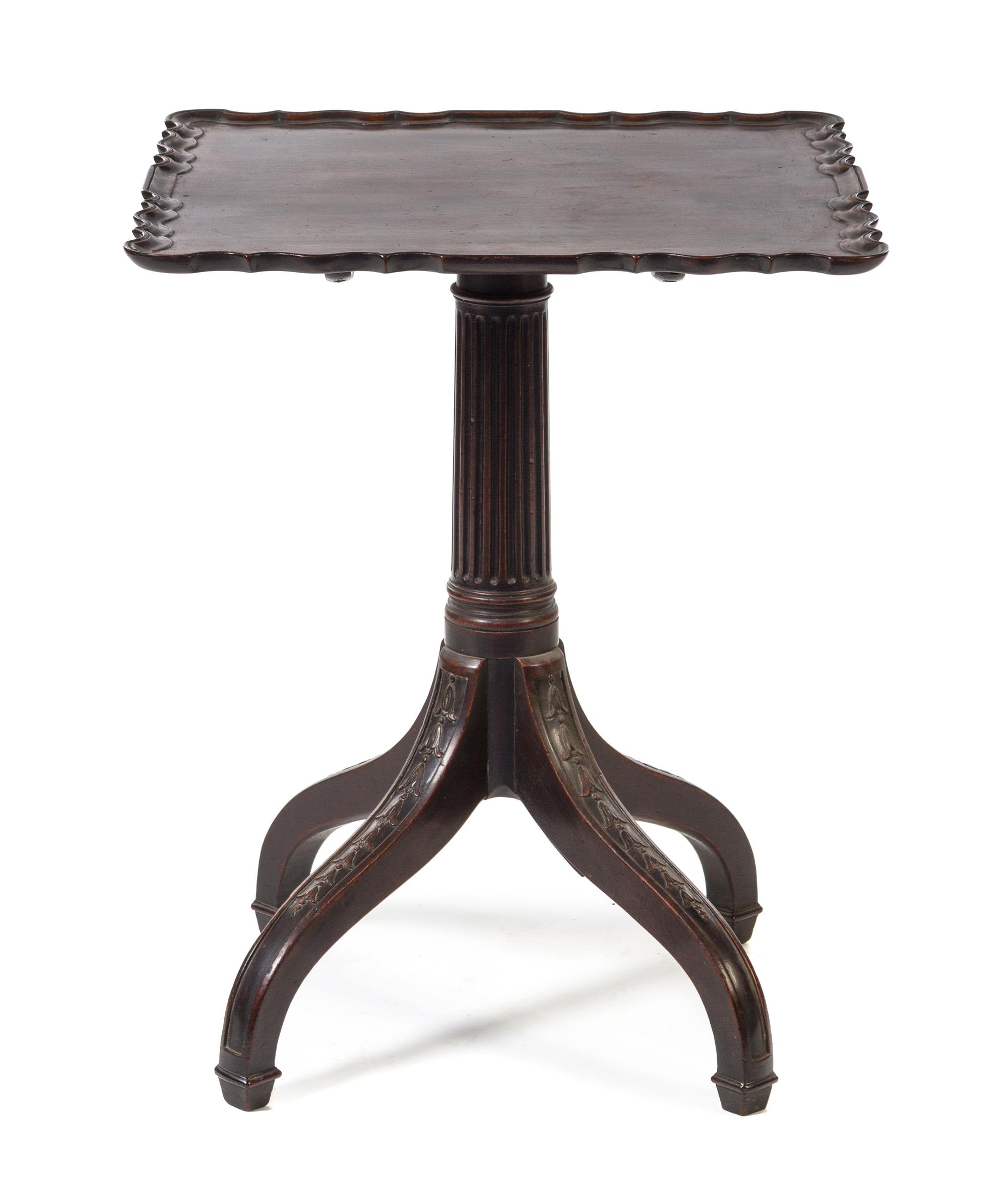 A George III Style Mahogany Tilt-Top Tea Table Height 28 1/2 x width 23 x depth 23 inches. — 19TH/20TH CENTURY