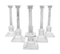 A Set of Six George III Silver Candlesticks
