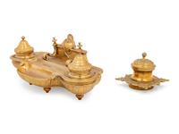 A French Gilt Bronze Inkstand