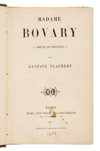 Flaubert, Gustave (1821-1880). Madame Bovary . Moeurs de Province. Paris: Michel Levy Freres, 1857.