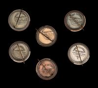 A Group of Six 1910-12 Sweet Caporal Baseball Pins,