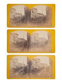 [LINCOLN, Abraham (1809-1865)]. The Lincoln funeral in CHICAGO. 7 stereoviews, incl. procession.