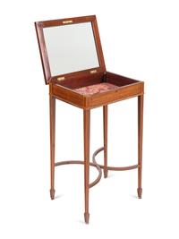 An Edwardian Satinwood-Banded Mahogany Vitrine Table