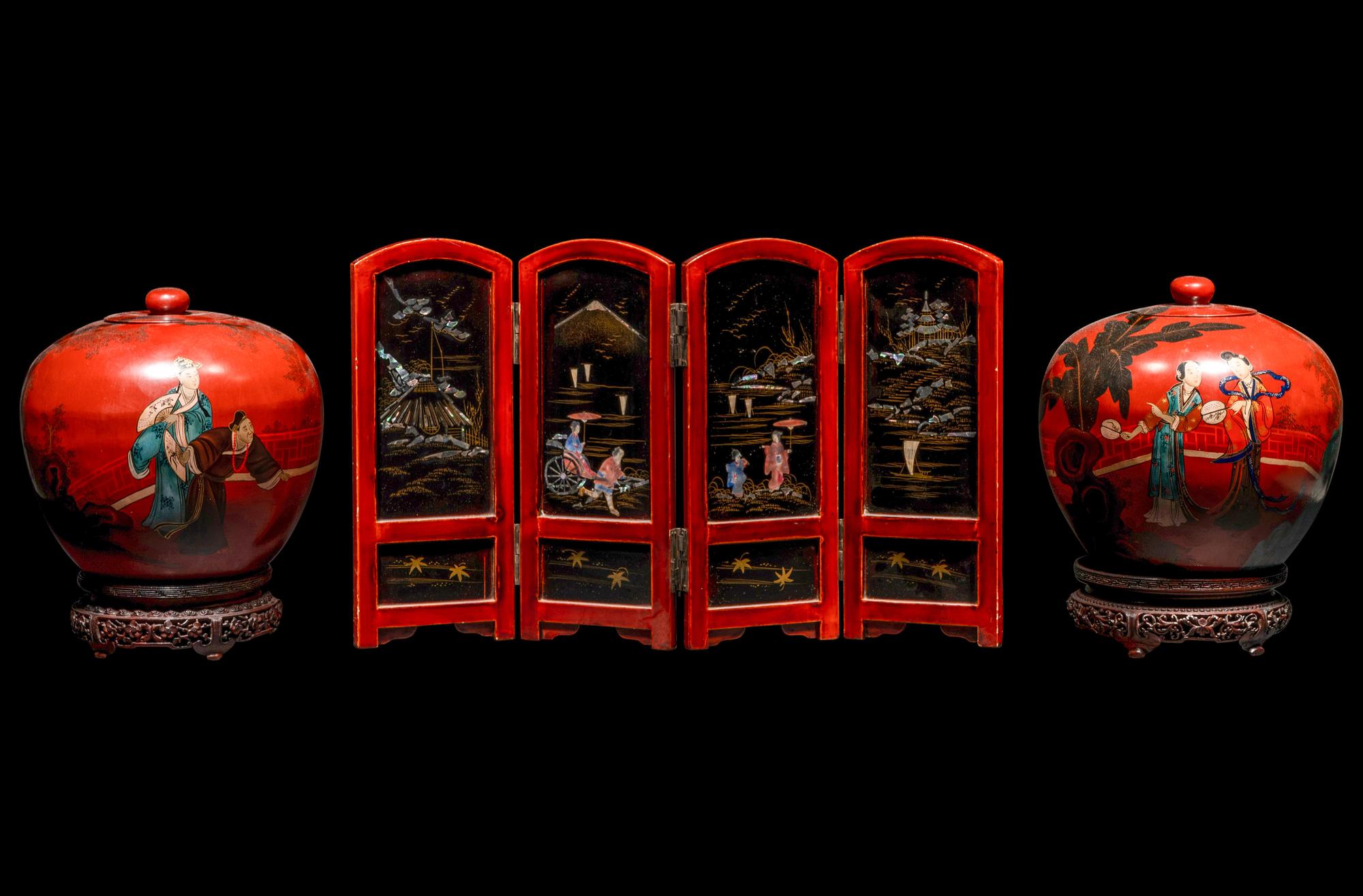 Three Export Lacquer Wares