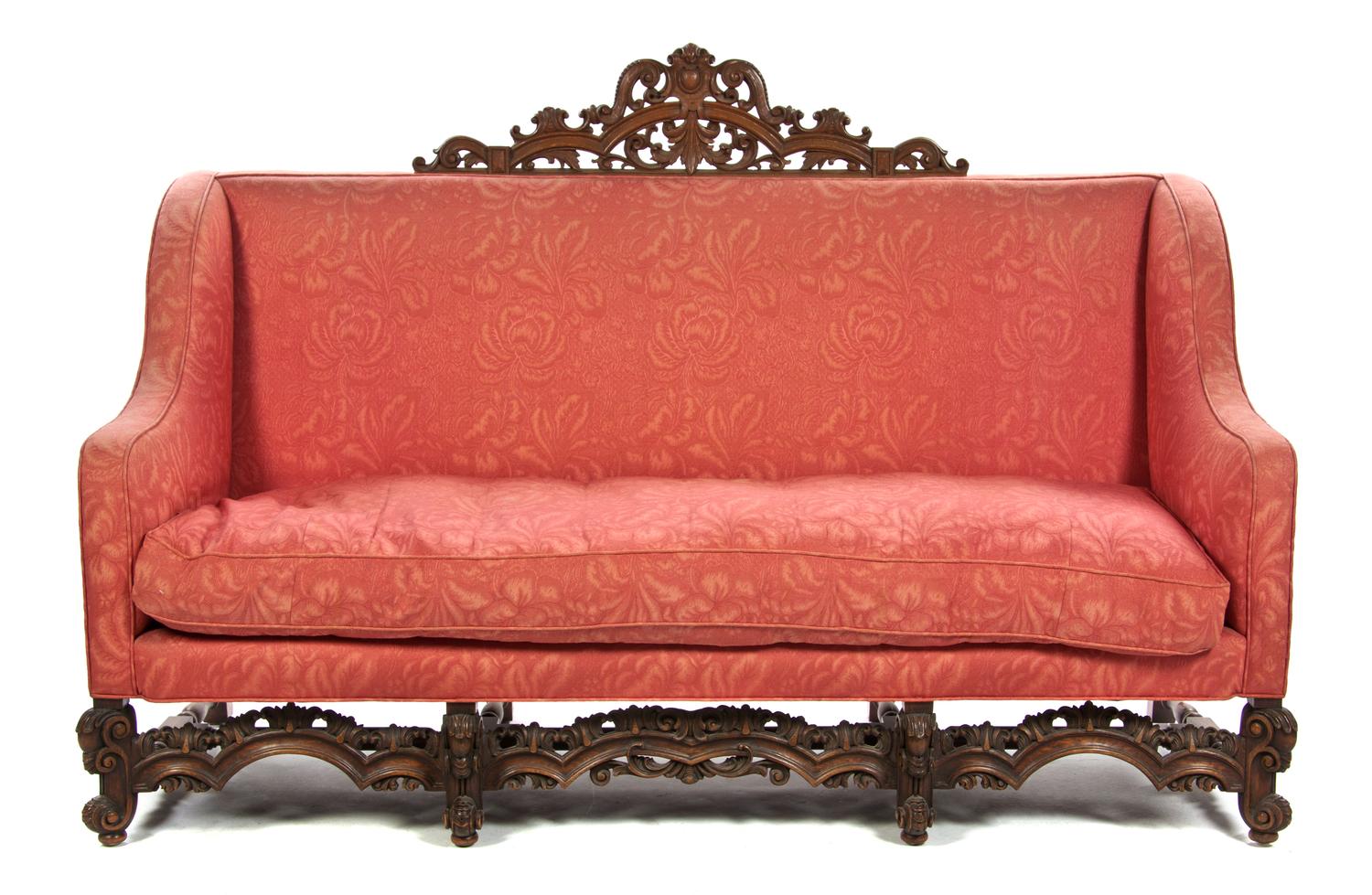 A Renaissance Revival Canape, Width 76 inches.