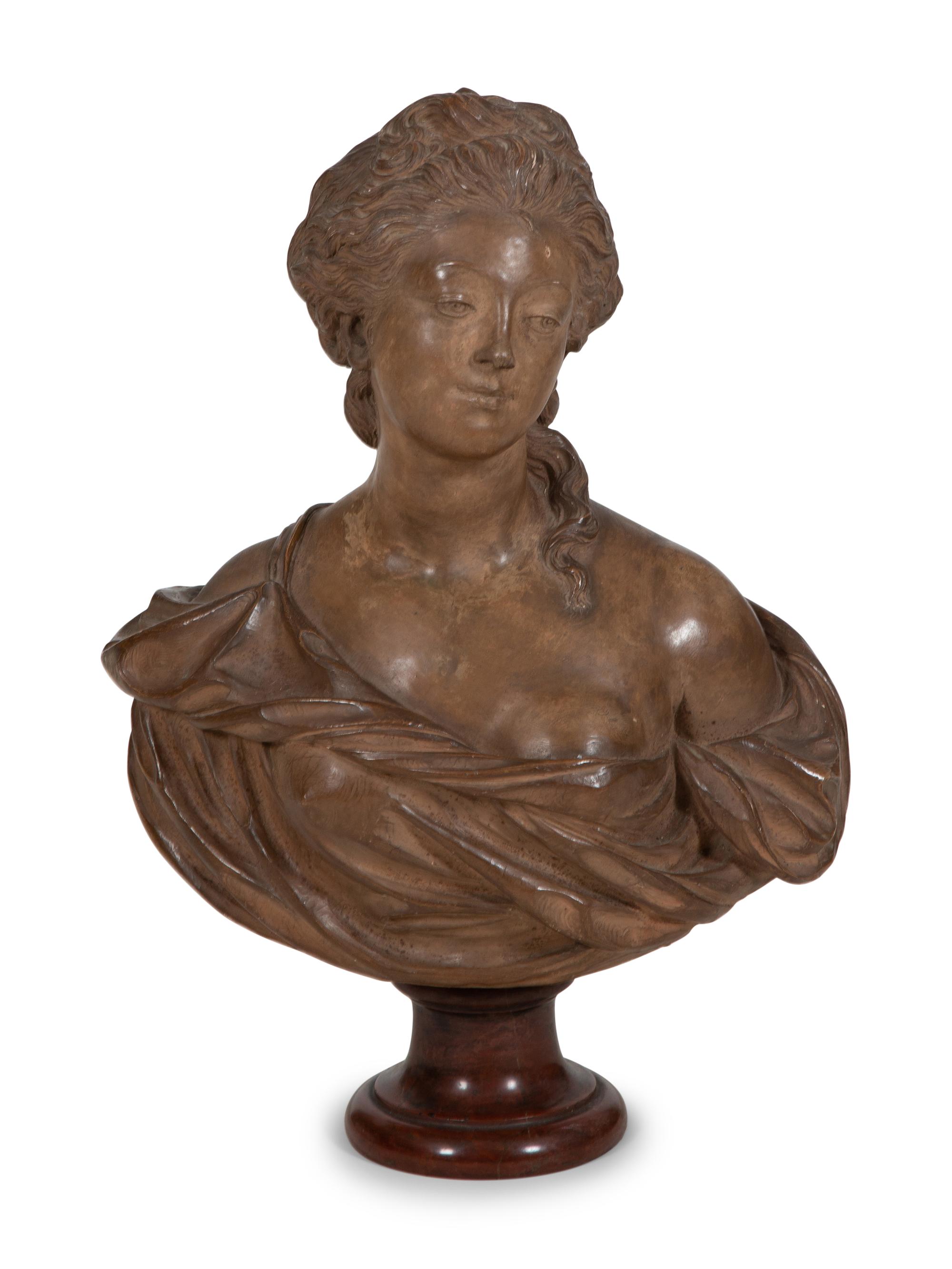 A French Terracotta Bust of a Lady