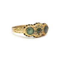 ANTIQUE, EMERALD AND DIAMOND RING